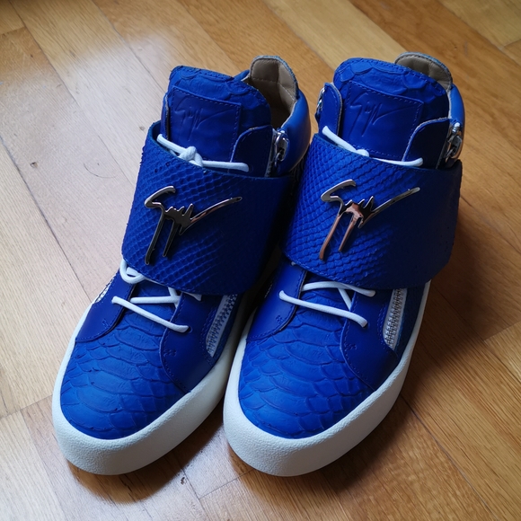 Giuseppe Zanotti Python Mid Blue Logo Strap - Picture 2 of 5